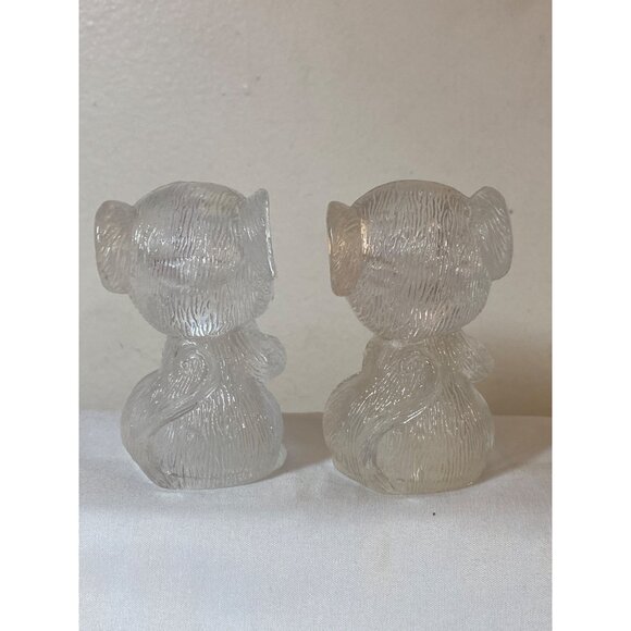 Mice Bows Salt Pepper Shakers Andromorphic Lucite Hard Clear Acrylic Hong Kong - Picture 3 of 8